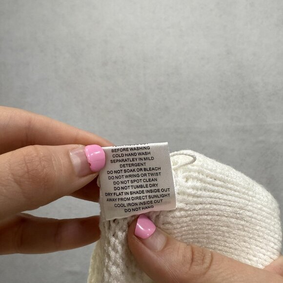 Sabo Pants Womens Medium White Knit Wide Leg Crochet Sweater AUS 10 USA 6 Boho - Picture 9 of 10